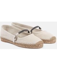 Brunello Cucinelli - Espadrilles Monili Aus Veloursleder - Lyst