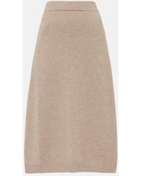 Brunello Cucinelli - Wool And Silk Blend Midi Skirt - Lyst