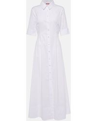 STAUD - Joan Cotton Poplin Shirt Dress - Lyst