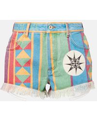 Loewe - Paula's Ibiza Printed Denim Shorts - Lyst