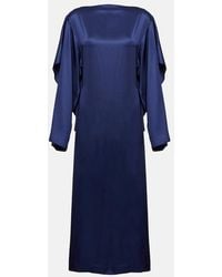 MM6 by Maison Margiela - Draped Satin Midi Dress - Lyst