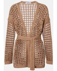 Max Mara - Gelo Open-Knit Cotton Wrap Cardigan - Lyst