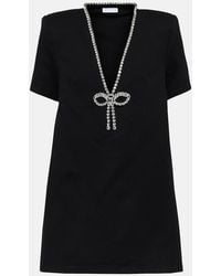 Area - Crystal Bow Jersey T-Shirt Dress - Lyst