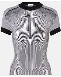 Jean Paul Gaultier - Morphing Pinstripe Jacquard Jersey Top - Lyst