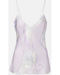 PUCCI - Top Orchidee Aus Seidensatin - Lyst