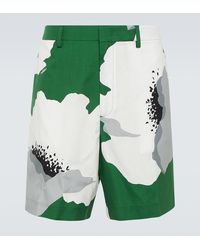 Valentino - Floral Cotton Poplin Bermuda Shorts - Lyst