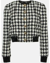 Balmain - Houndstooth Tweed Jacket - Lyst