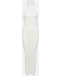 Alex Perry - Vestido Largo Fruncido Con Cristales - Lyst