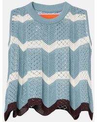 La DoubleJ - Crop Top Chevron De Croche De Algodon - Lyst