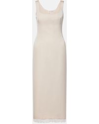Magda Butrym - Lace-Trimmed Cotton And Silk Midi Dress - Lyst
