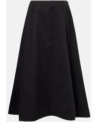 Balenciaga - Cotton Twill Midi Skirt - Lyst