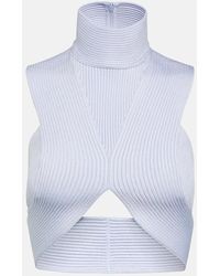Alaïa - Alaia Ribbed-knit Crop Top - Lyst