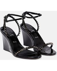 Christian Louboutin - Wedge-Sandalen So Me 85 Aus Leder - Lyst