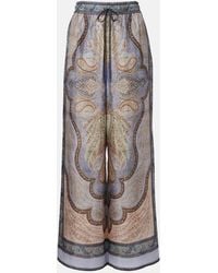 Zimmermann - Wanderlust Printed Silk Wide-Leg Pants - Lyst