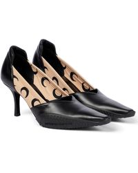 Marine Serre Moon Printed Leather Court Shoes - Black