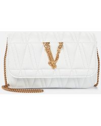 Versace - Schultertasche Virtus Small aus Leder - Lyst