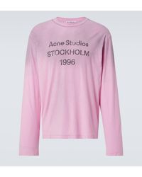 Acne Studios - Logo Distressed Cotton And Hemp T-shirt - Lyst