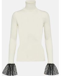 RED Valentino - Ribbed-Knit Wool-Blend Top - Lyst