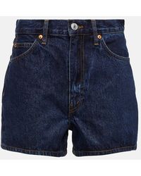 RE/DONE - Shorts Midi di jeans a vita alta - Lyst