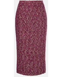 Alessandra Rich - Falda Midi De Tweed Con Lentejuelas - Lyst