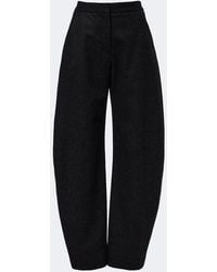 Alaïa - Virgin Wool Barrel-Leg Pants - Lyst
