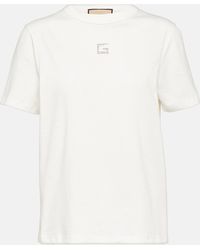 Gucci - T-shirt En Jersey De Coton À Cristaux - Lyst