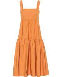 Three Graces London Exclusive To Mytheresa – Cosette Cotton Midi Dress - Orange