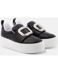 Roger Vivier - Puffy Choc Leather Platform Sneakers - Lyst