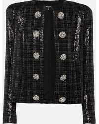 Balmain - Sequined Tweed Jacket - Lyst
