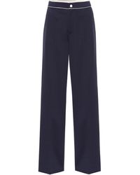 Moncler High-rise Wide-leg Trackpants - Blue
