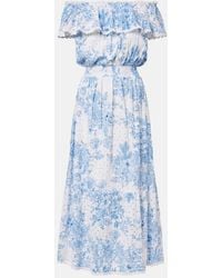 Melissa Odabash - Larna Printed Cotton Midi Dress - Lyst