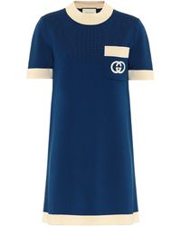 Gucci Minikleid aus Wolle - Blau