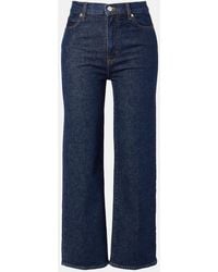 FRAME - Cropped High-Rise Wide-Leg Jeans - Lyst