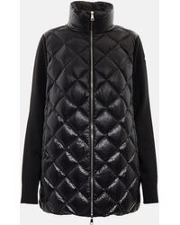 Moncler Down Jacket With Logo - Black