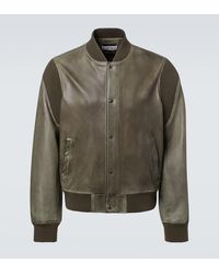 Loewe - Leather Bomber Jacket - Lyst