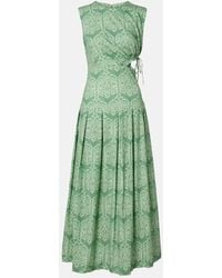 Agua Bendita - Otono Printed Cotton-Blend Maxi Dress - Lyst