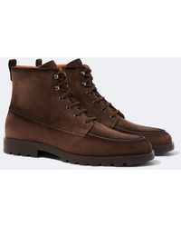 Santoni - Suede Lace-Up Boots - Lyst