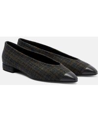 Loro Piana - Rebecca Leather-Trimmed Tweed Ballet Flats - Lyst