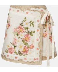 Agua Bendita - Luna Floral Linen Beach Cover-Up - Lyst