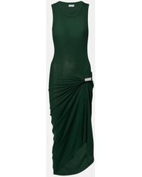Loewe - Draped Ribbed-Knit Cotton-Blend Midi Dress - Lyst