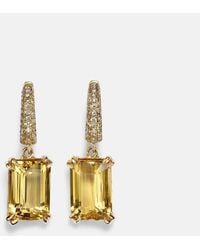 Octavia Elizabeth - Yana Micro 18Kt Earrings With Beryls And Diamonds - Lyst
