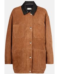Nour Hammour - Barn Leather-Trimmed Suede Jacket - Lyst