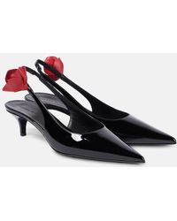 Magda Butrym - Floral-Applique Leather Slingback Pumps - Lyst