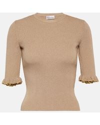 RED Valentino - Ribbed-knit Wool-blend Top - Lyst