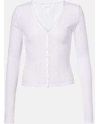 Velvet - Drew Cotton-Blend Pointelle Cardigan - Lyst