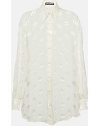 Dolce & Gabbana - Burnout Sheer Silk Shirt - Lyst