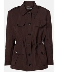 Tom Ford - Leather-Trimmed Field Jacket - Lyst