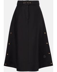 Moncler - Falda Midi De Algodon - Lyst