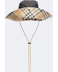 Burberry - Check Cotton Sun Hat - Lyst