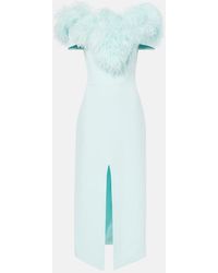 David Koma - Off-Shoulder-Midikleid Mit Federn - Lyst